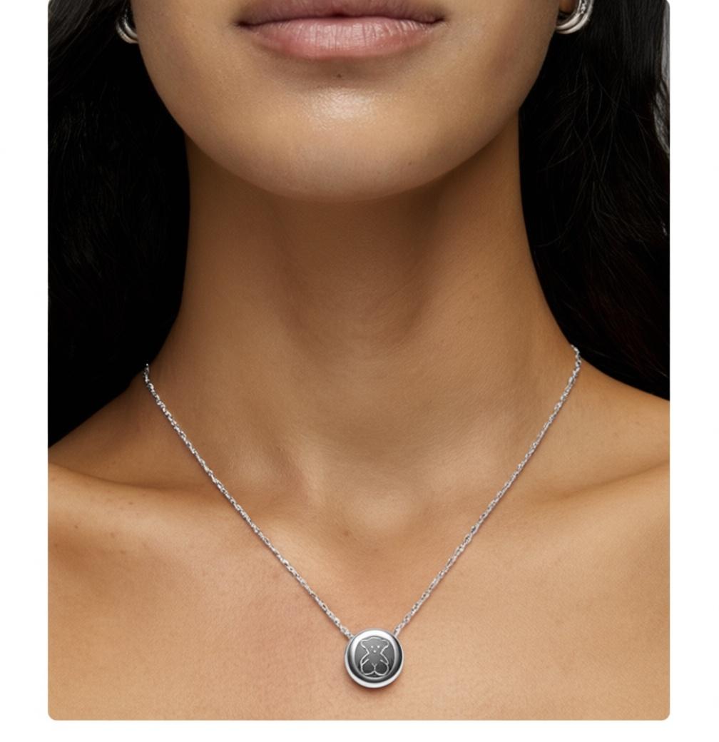 Cadena de acero con dije de osito (Moschino)