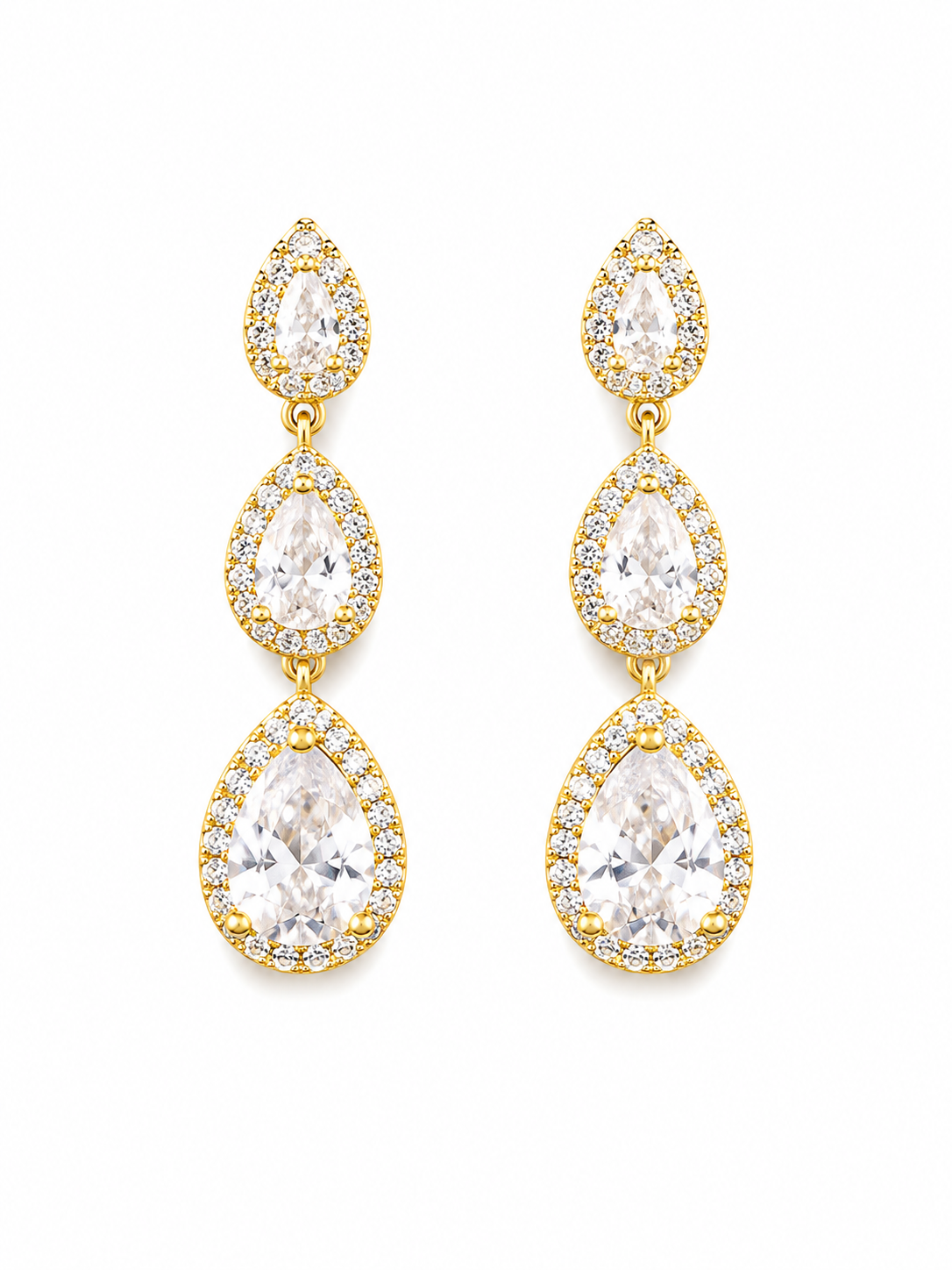 Aretes de gota colgantes dorados