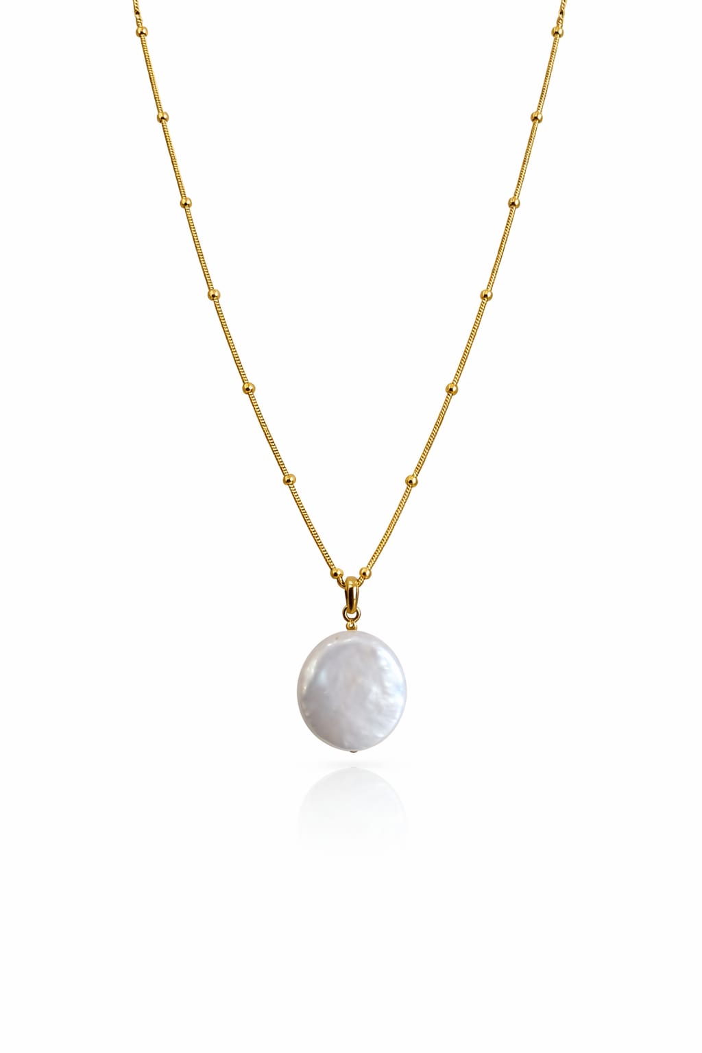 Collar de acero con perla natural