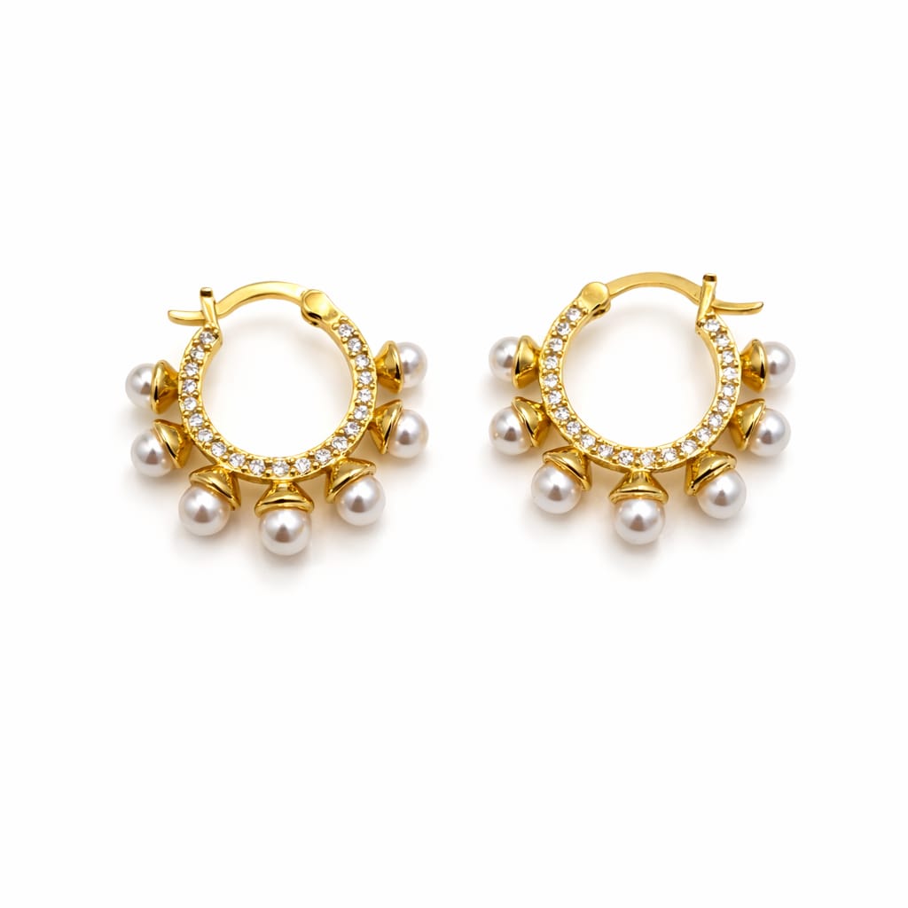 Aretes de argolla y circonias