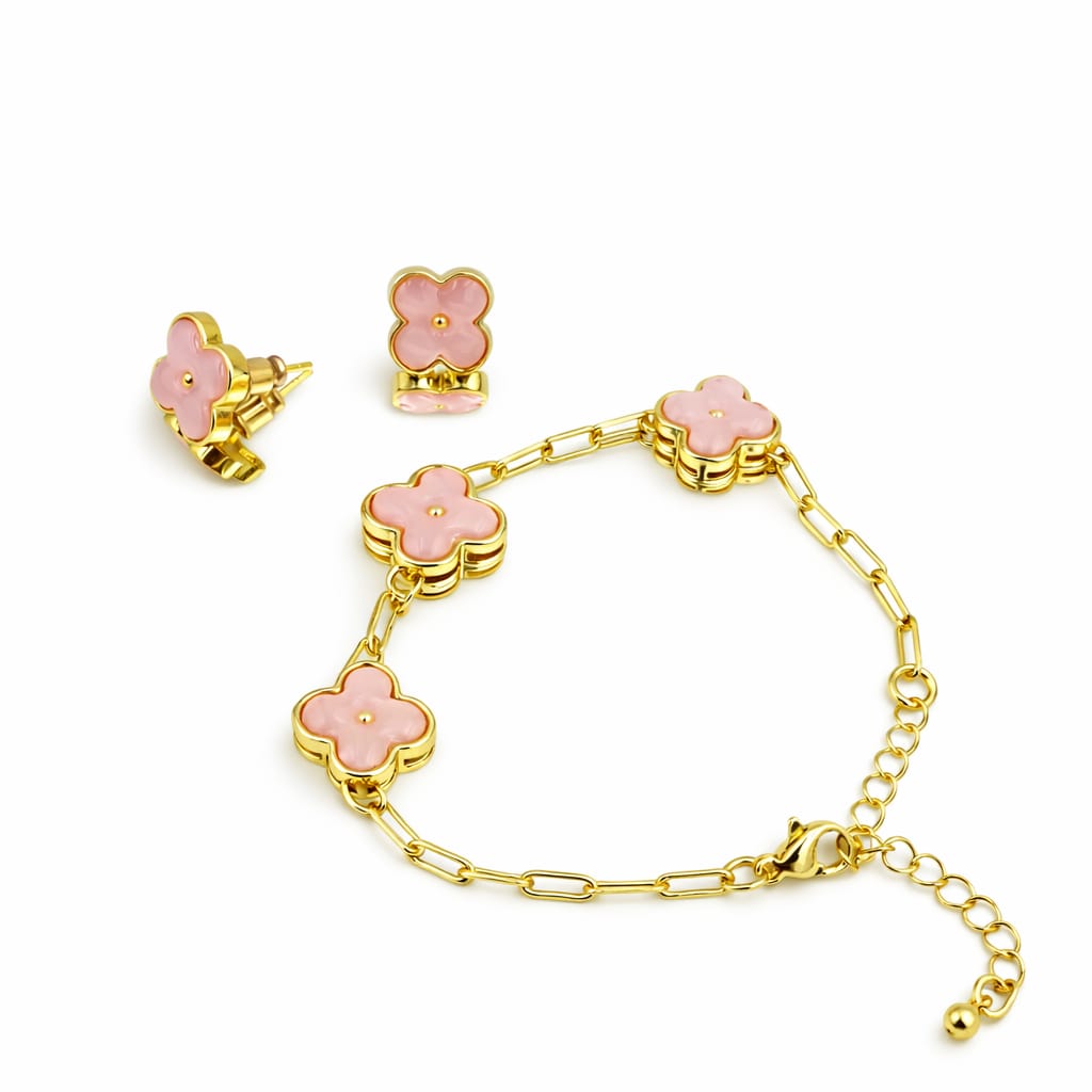 Set de aretes y pulsera Goldfilled