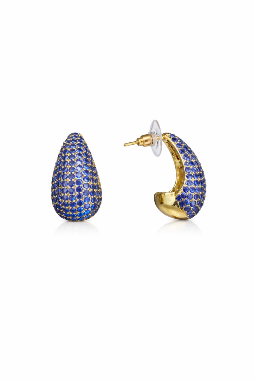 Aretes Golfilled, circonias en azul