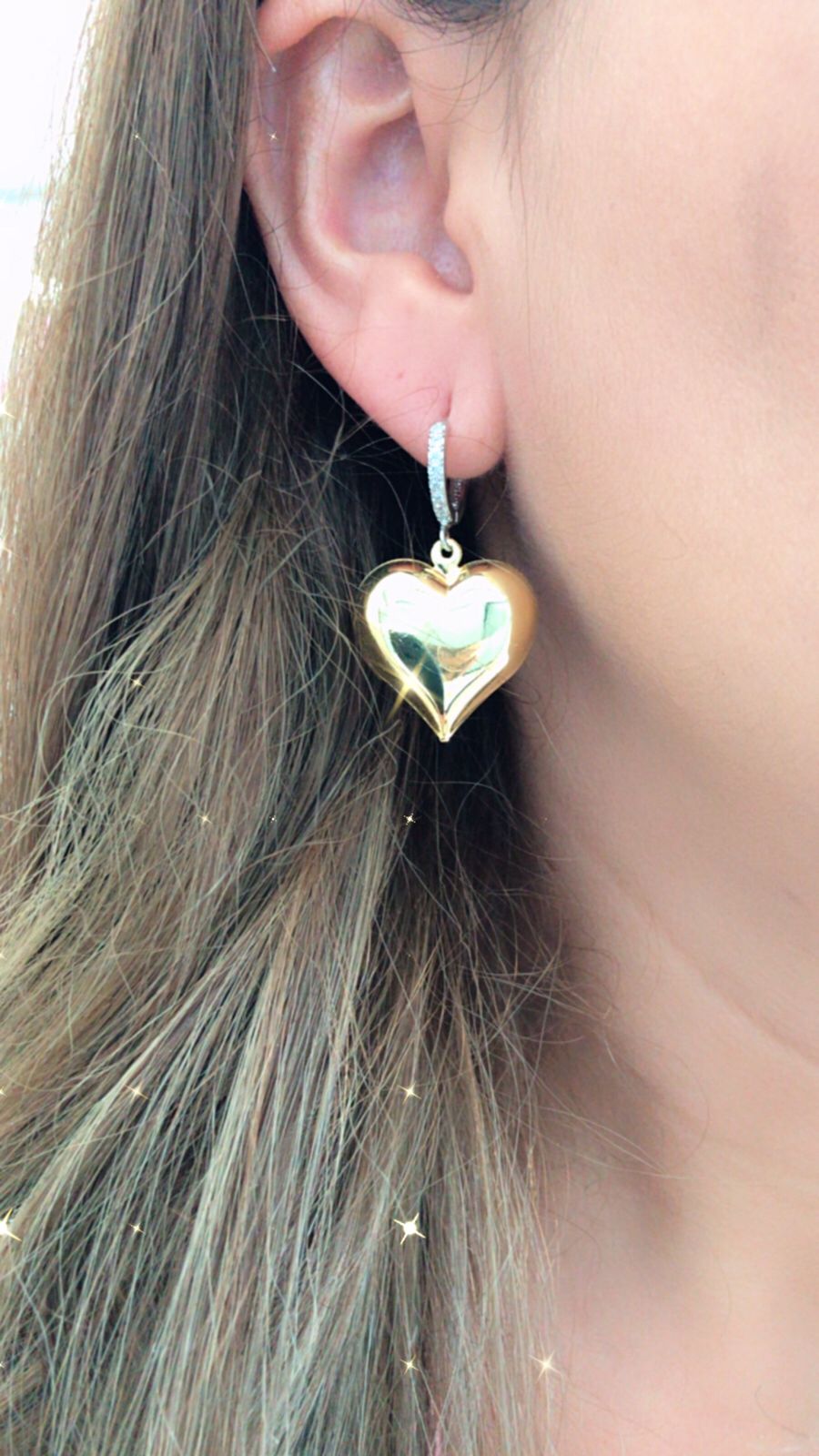 Z021 Aretes Goldfilled con circonia rosa.