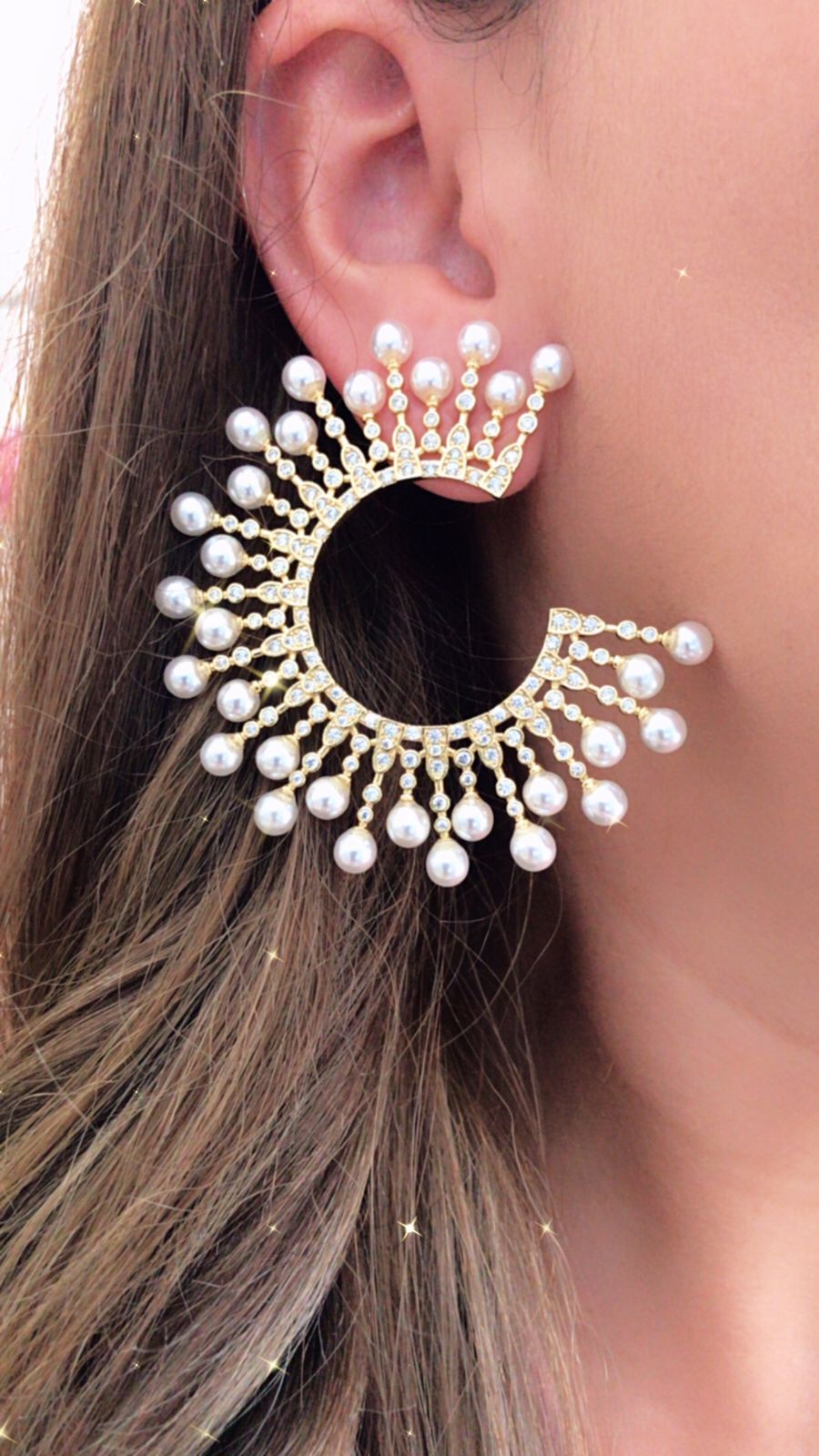 Z024 Aretes Goldfilled con Perla shell .