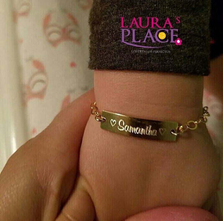 Pulsera de plata y baño de oro para bebé