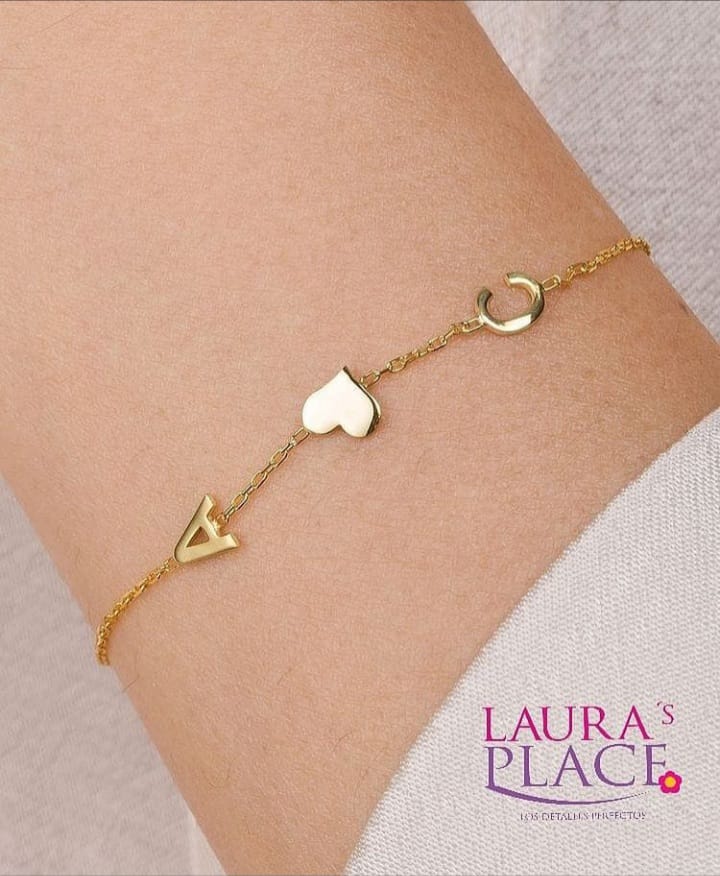 Pulsera de plata y baño de oro personalizada
