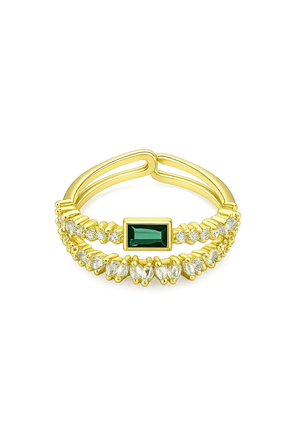 Anillo ajustable con circonias.