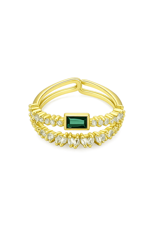 Anillo ajustable con circonias.