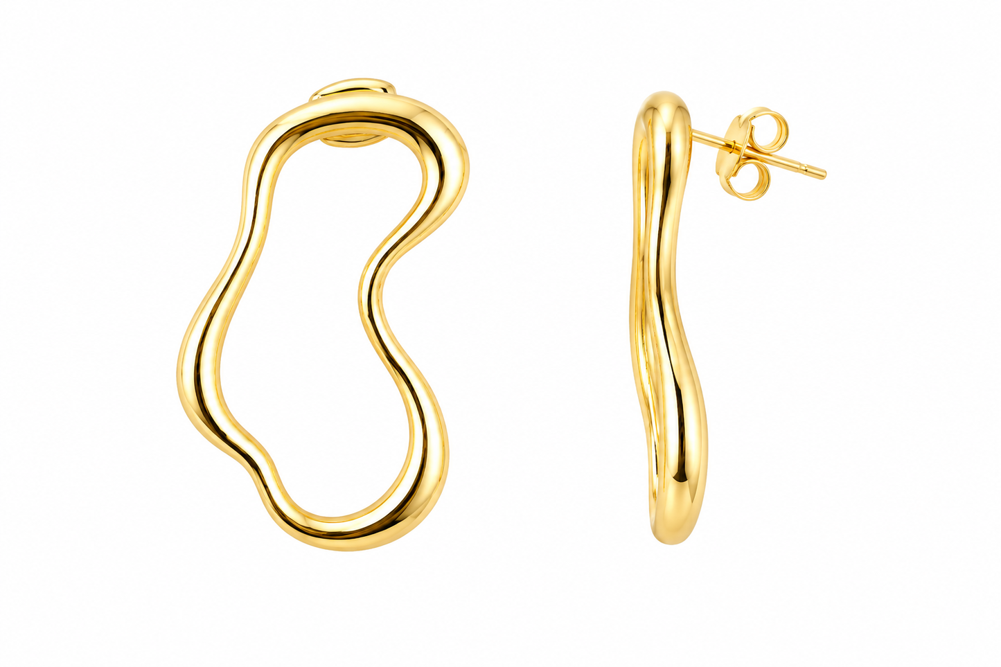 Aretes ondulados Goldfilled, color dorados