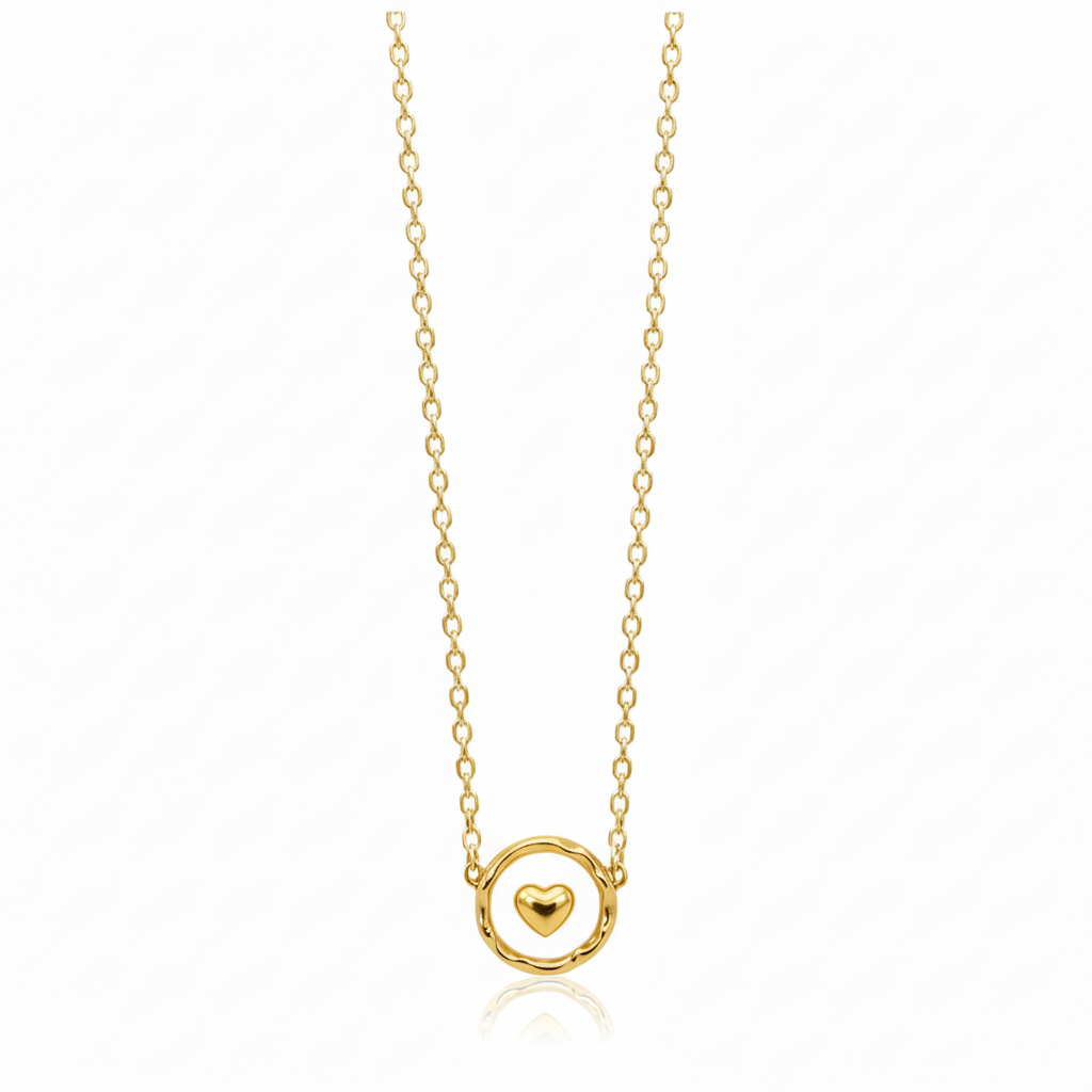 Cadena con dije de nácar y corazón