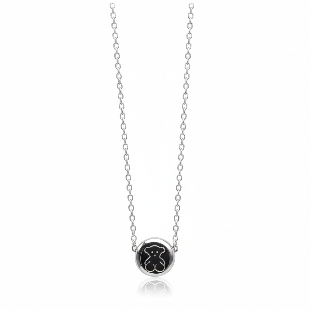 Cadena de acero con dije de osito (Moschino)
