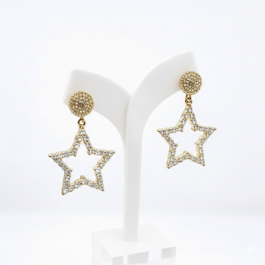 Aretes Goldfilled de estrella con circonias