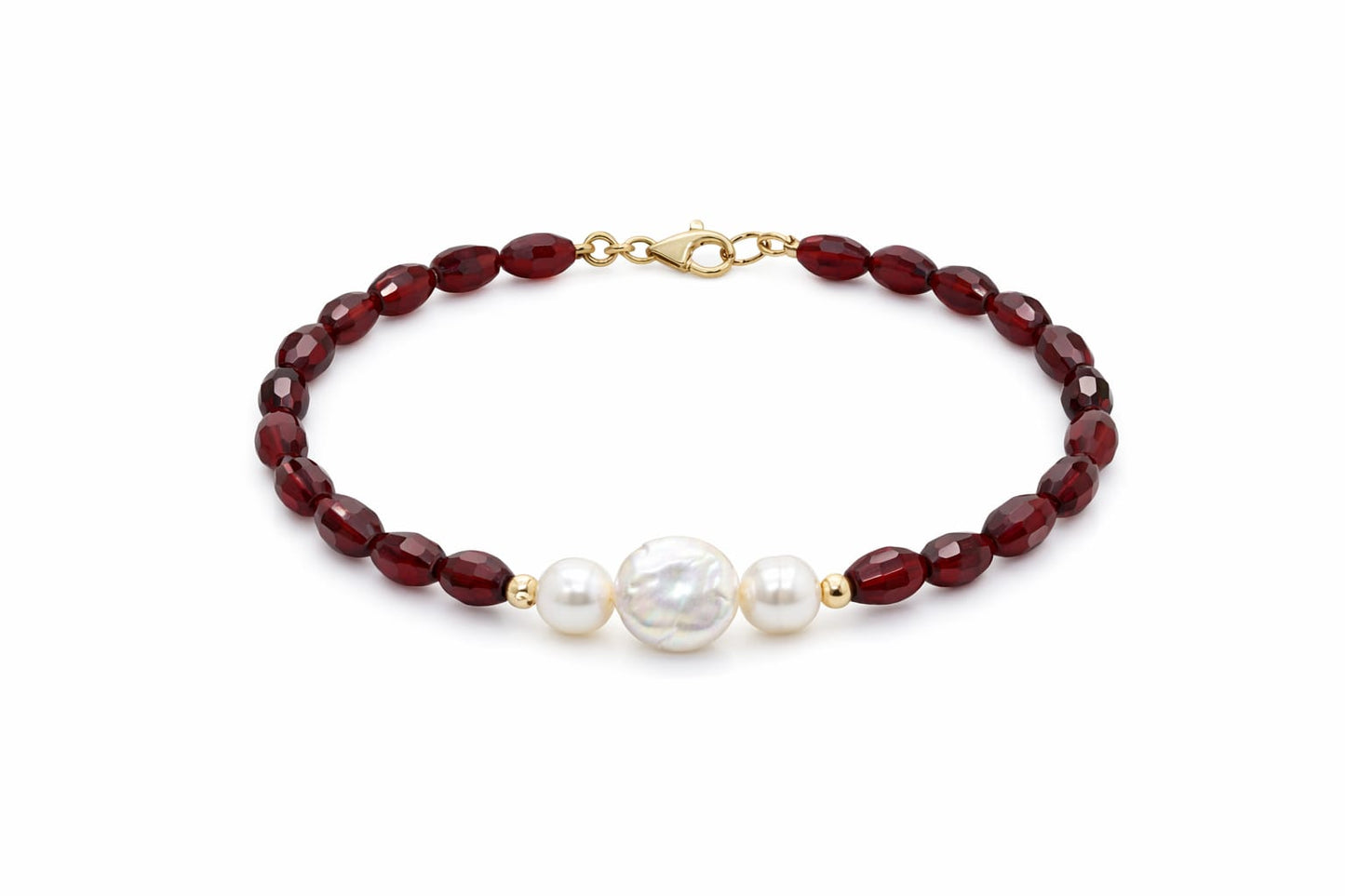 Pulsera con cristales y perlas de rio