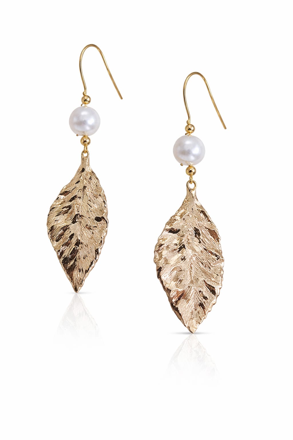 Aretes de acero, colgantes, con perla natural