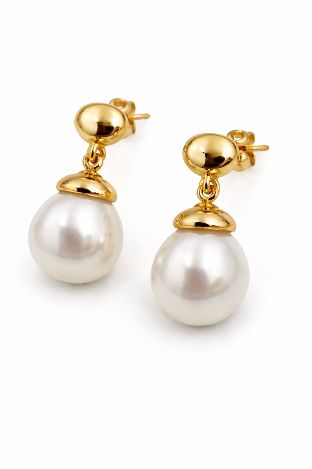 Aretes de acero con perla