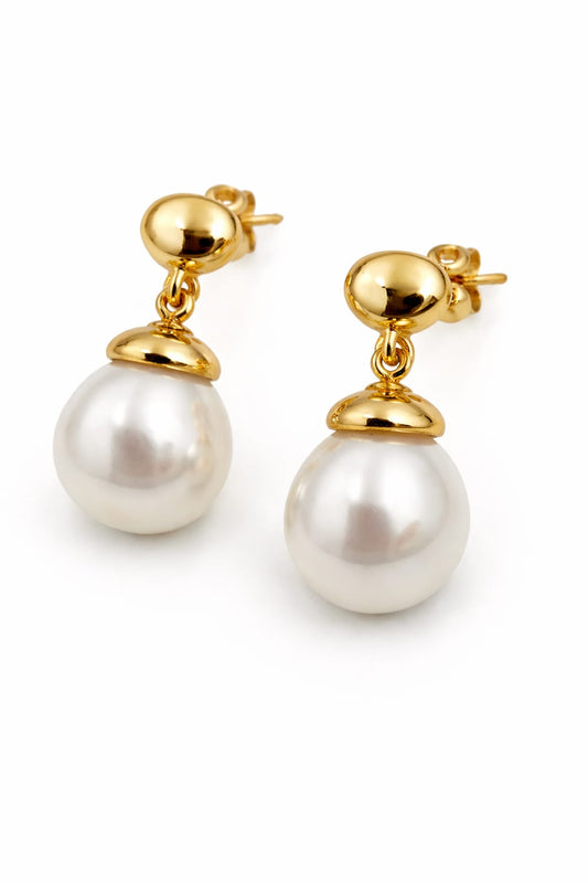 Aretes de acero con perla