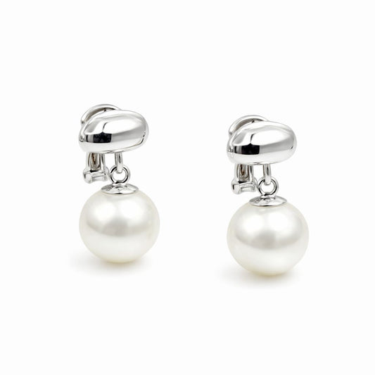 Aretes de acero con perla