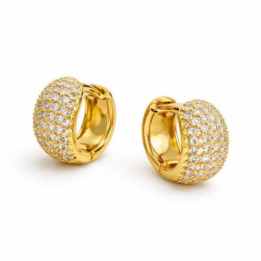 Aretes Huggie, Goldfilled con circonia