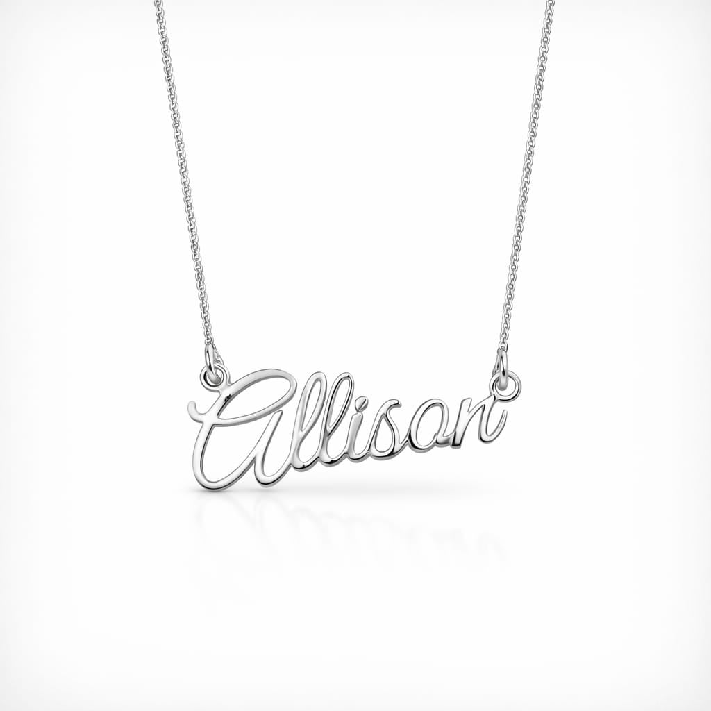 Cadena personalizada con nombre de plata