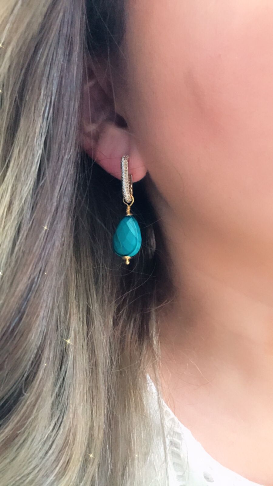 Z03 Aretes Goldfilled y cristal verde esmeralda