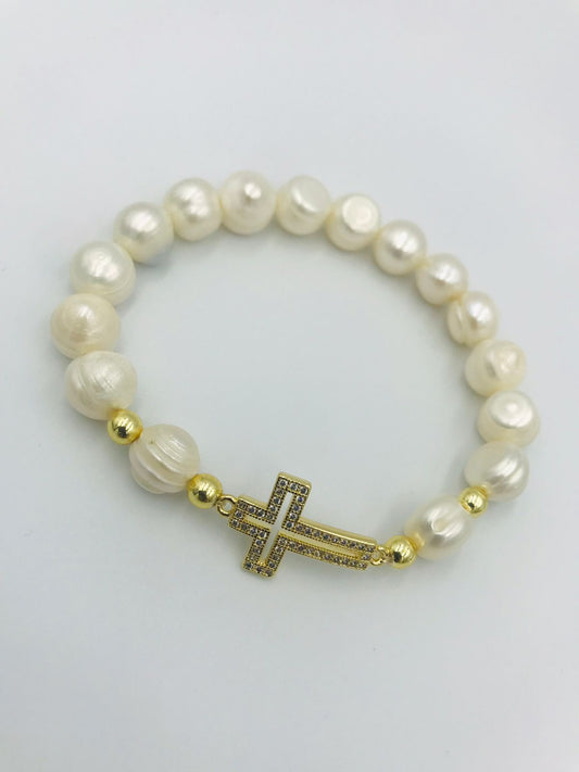 pulsera de perlas natural