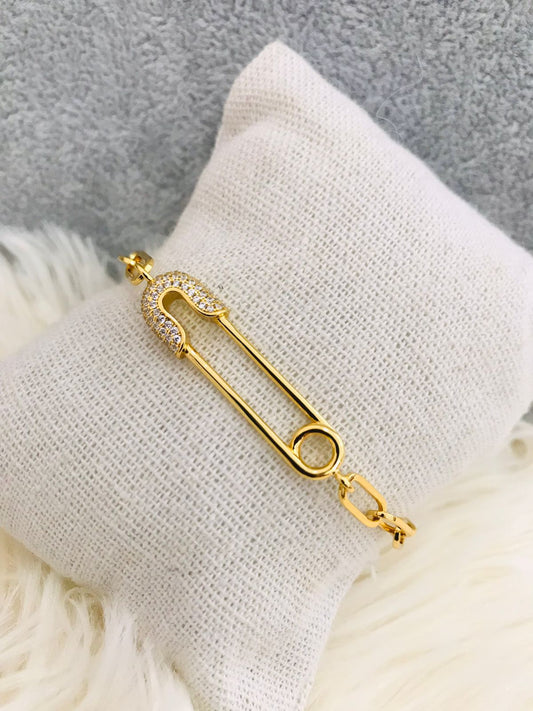 pulsera de plata y baño de oro
