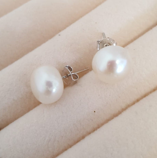 B0468 Aretes de perla y pin de plata